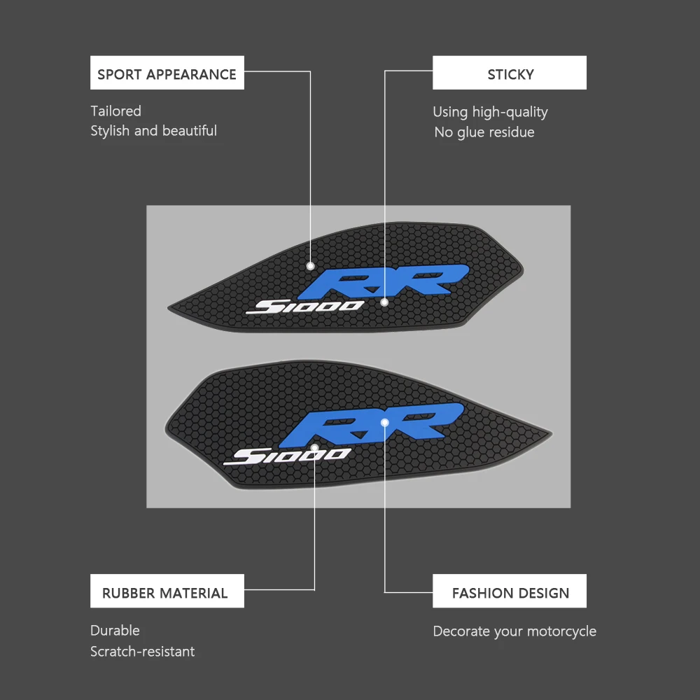 Almohadilla antideslizante para tanque de motocicleta, accesorios para BMW S1000RR, pegatina impermeable S1000 S 1000 RR 2019 2020 2021 2022 2023, calcomanías