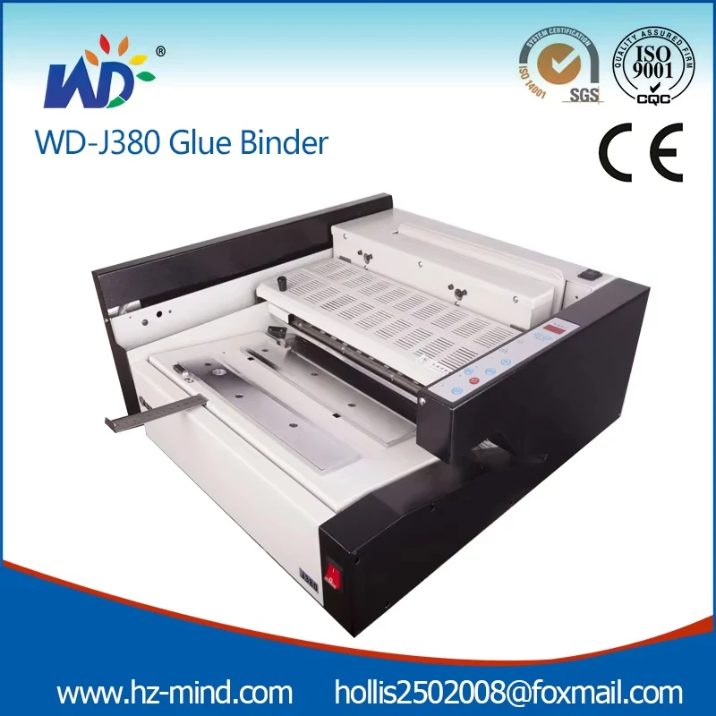 for WD-J380 A4 Size Books or Magazines High Quality Electric Automatic Glue Binding Machine Desktop Glue Binder Machines