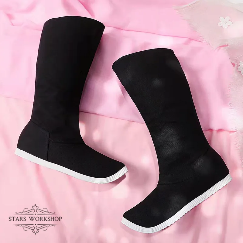 Auf Lager Anime Mod Oz U Shi LAN Wang und Wei W U Linie Cosplay Schuhe Männer Frauen Chinesischen Traditionellen Stil Hanfu Retro Tuch Stiefel – Detail 5
