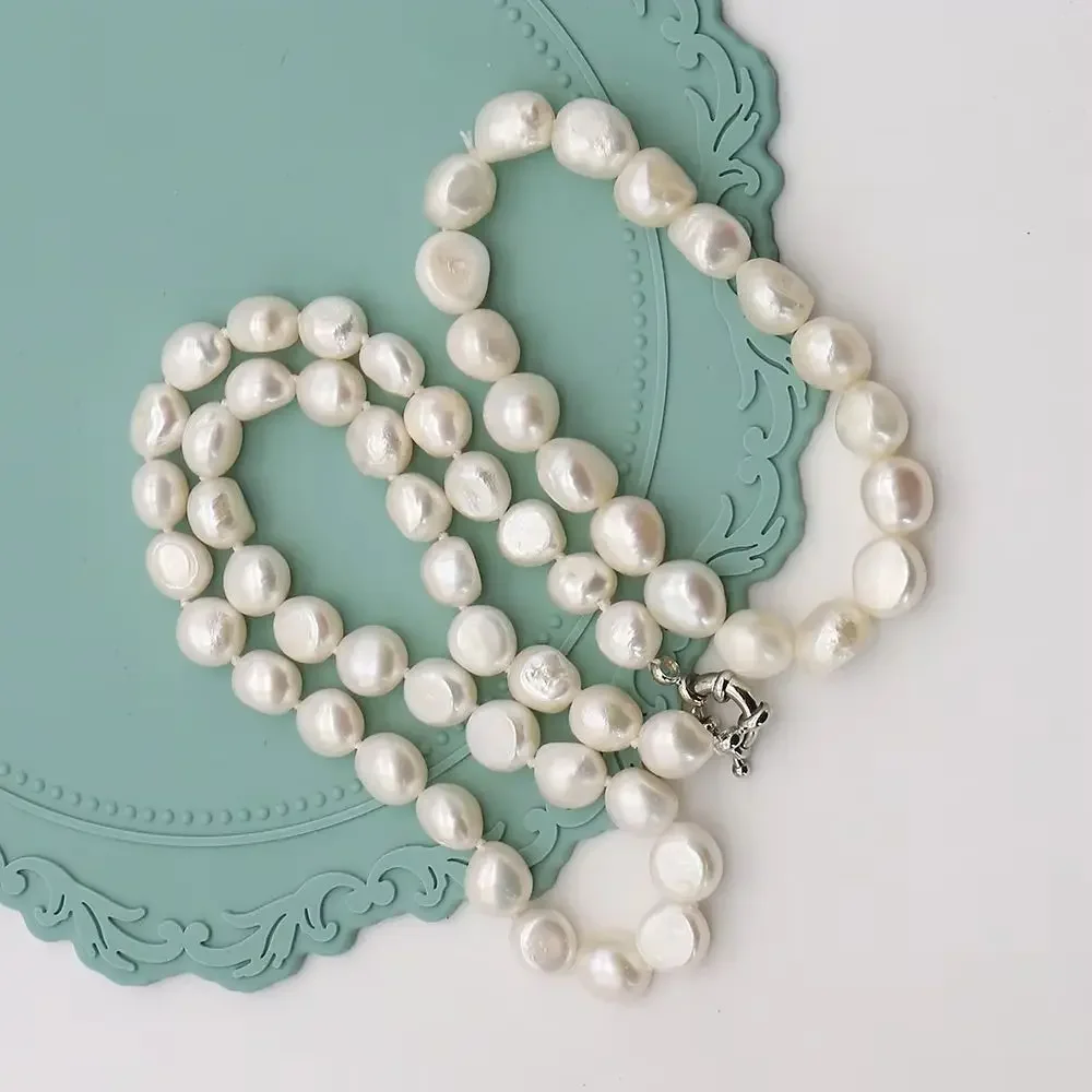 

9-10mm Irregular Natural Freshwater Pearl Jewelry Sets Woman Necklace and Bracelet Combination Set Jewelry For Gift Giving