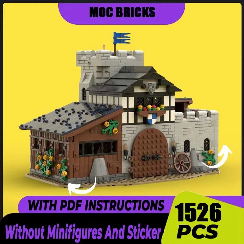 

Medieval Castle Model Moc Building Bricks Falcon's Stable Model Technology Blocks Gifts Christmas Construstion Toys Set Assembly