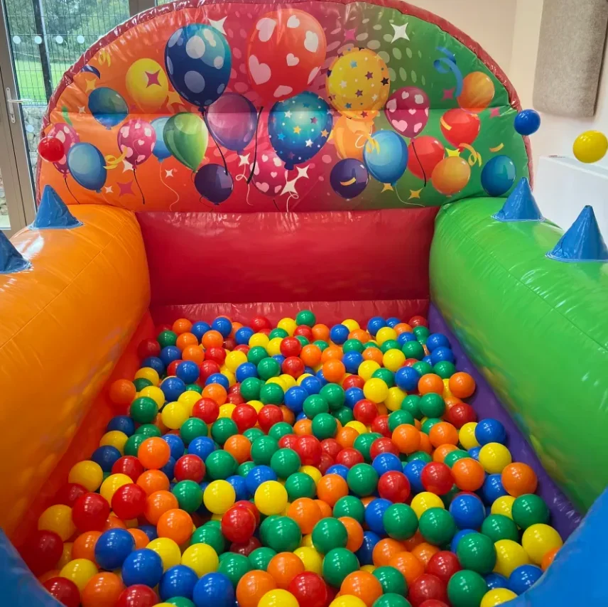 Funny Inflatable Multi-Coloured PVC Party Bouncy Castle With Ball Pit Slide Blower For Amusement For Parks Shipped By Sea