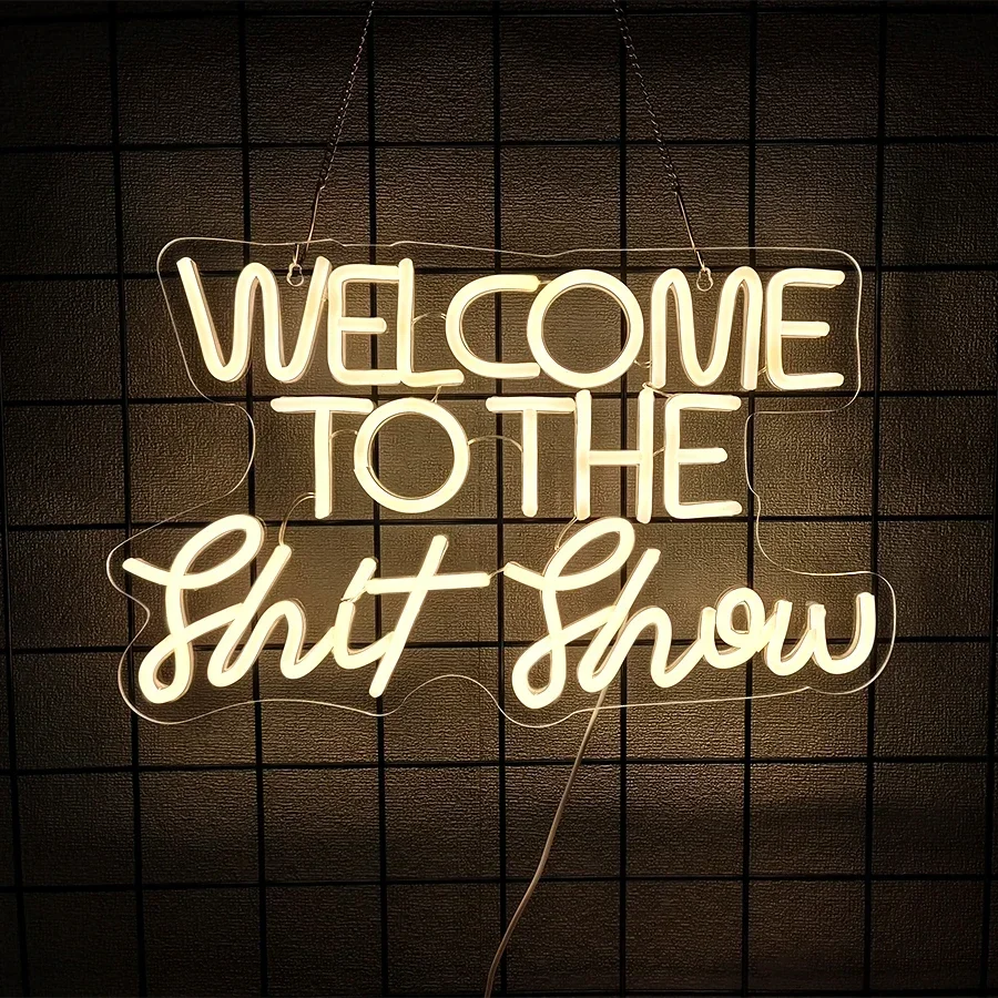 Individual Fashion Decor Neon Light Sign for Vogue Occasion Home Bar Art Wall Decor Welcome To The Shit Show Neon Sign