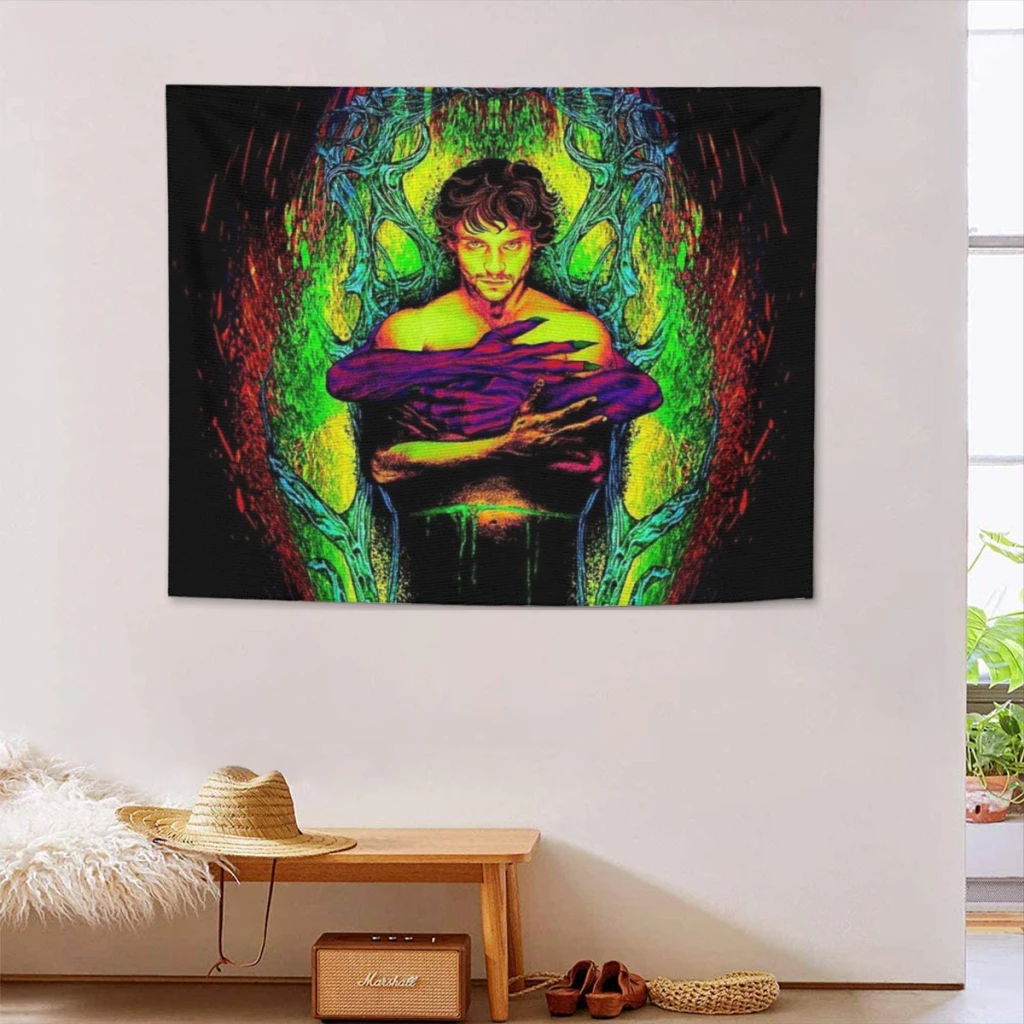 Home Decoration Tapestry HANNIBAL Becoming (Trippy Blacklight Edition!) Tapestry  Wall Art Tapestries Room Decors