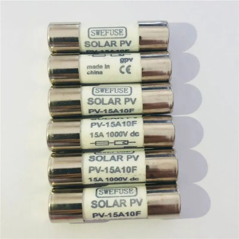 A98E-20 Pcs 1000 VDC Fuse Solar PV Explosion-Proof Fuse Silver - 20A