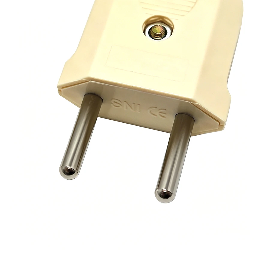 1/5pcs EU 2‑Pin Rewirable Male Female Plug 10A 250V European Standard Detachable Power Connector 4.0mm 2-Round Foot Connector
