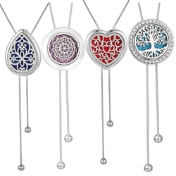 Aroma Perfume Essential Oil Diffuser Tassel Pendant Necklace Aromatherapy Necklace Round Heart Open Locket Long Tassel Necklaces