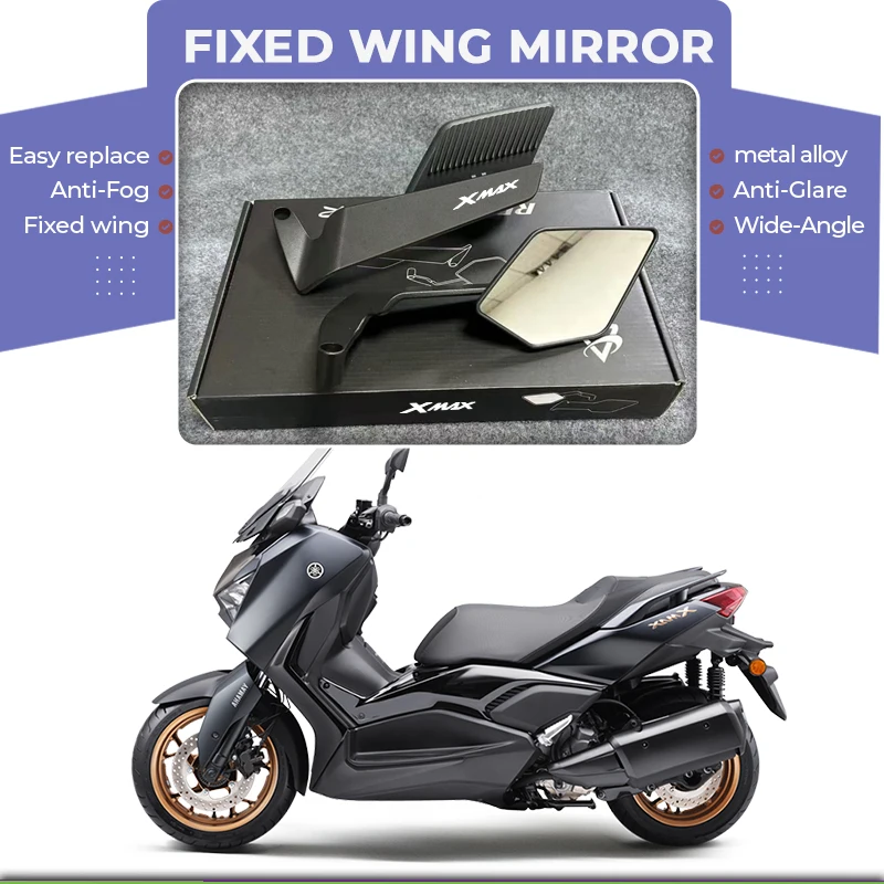 

Night Vision Adjustable Wind Wing Alloy Motorcycle Rearview Mirror For AMAHA Xmax300 Xmax250 XMAX Xmax125 VMAX1700 VMAX1200 x