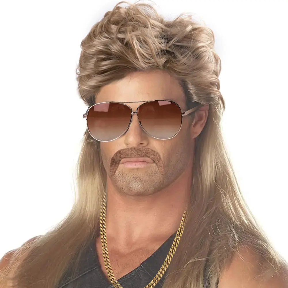 

Halloween Wig Men Mullet Wig Brown Mullet Wigs Men 70s Funky Hippie Wigs for Mullet Pop Style Wig 80s Wig 1970's Disco Fancy Dre