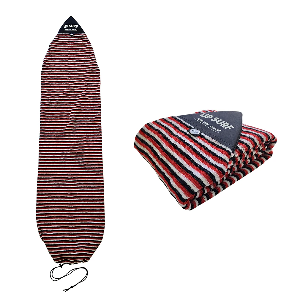 UP SURF Surf Socks Surfboard Sock Covers Elastic Stretch Surf Bag Black&Blue&Red&White Stripe Patterns