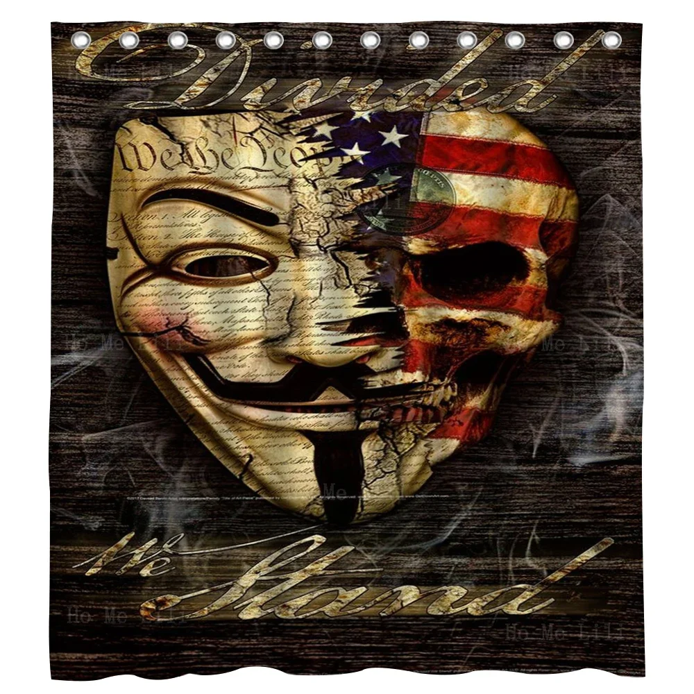 United We Stand Divided We Fall Give Me Liberty Or Give Me Death We The People See The Truth Clown Mask Shower Curtain