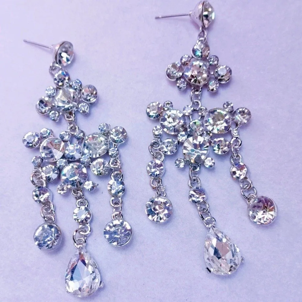 Crystal Women's Wedding Jewelry Set Rhinestone Baroque Greek Goddess Jewelry Kit Earrings Necklace Rhinestone Jewelry Set