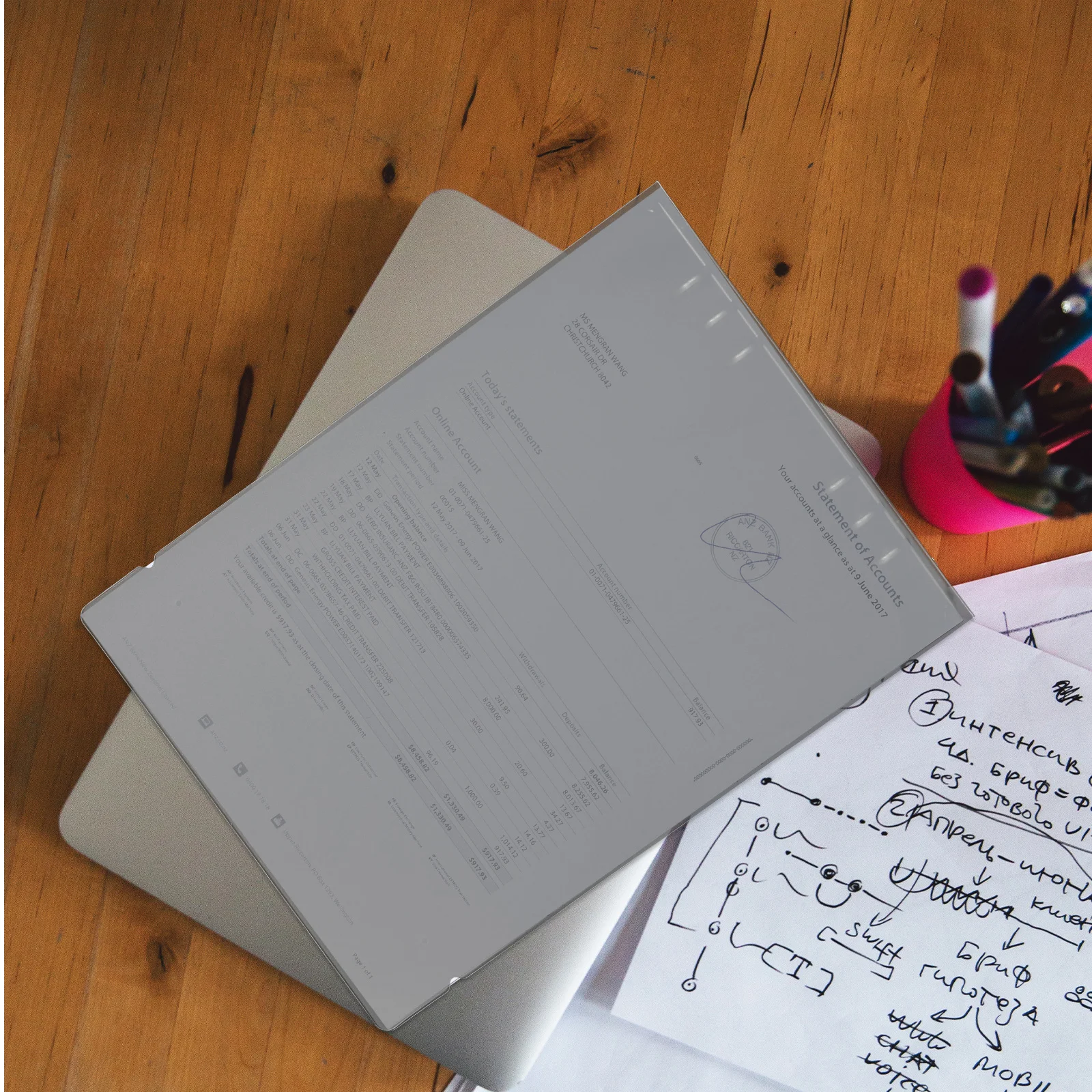 Plastic Clear A4 Binder Loose Leaf Notebook Shell File Organizer for School Office Check Binder Blinder Cover