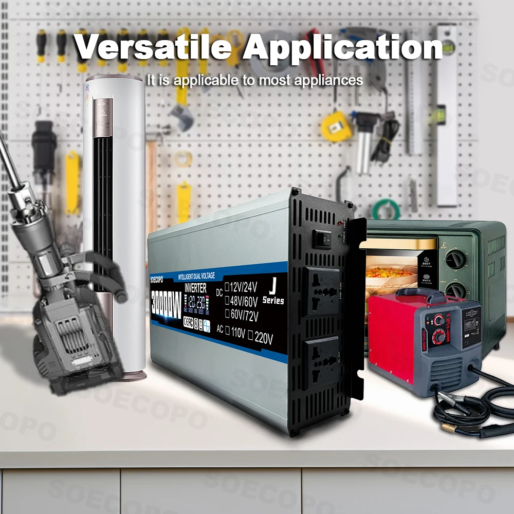 SOECOPO 30000 واط مجموعة النظام الشمسي 2*300 واط الألواح الضوئية 12 فولت 24 فولت إلى 110 فولت 220 فولت العاكس و 100A تحكم للتخييم المنزلي #4