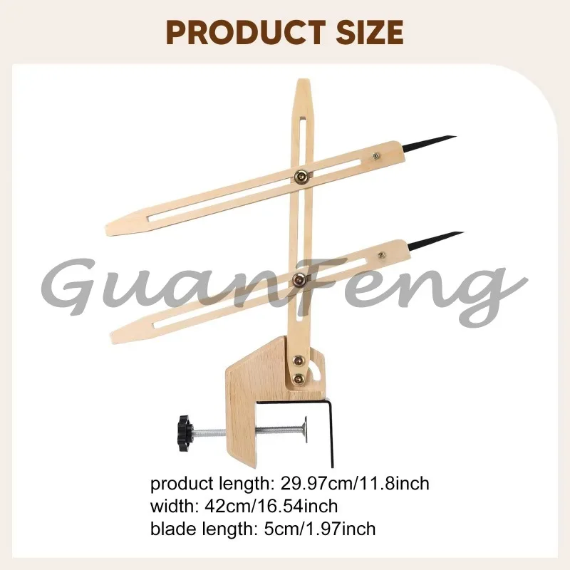 Pottery throwing ruler and wood circle measuring rod for clay forming on pottery wheel forming machine