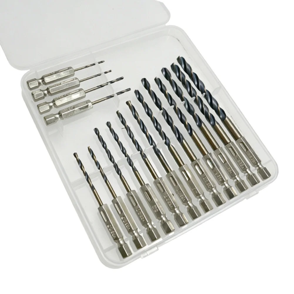 

16pcs HSS Drill Bit Set Hexagonal Handle 1.5-6.5mm HSS High-speed Steel Drilling Special Drill For Metal Wood Aluminum Drilling