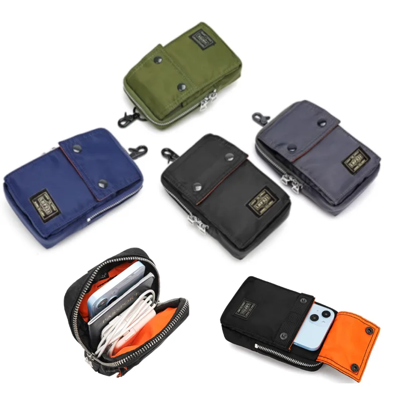 Men Nylon Car Key Phone Wallets Casual Passport Wallet Unisex Waist Hanging Bag Fashion Small Flip Zipper Coin Purse