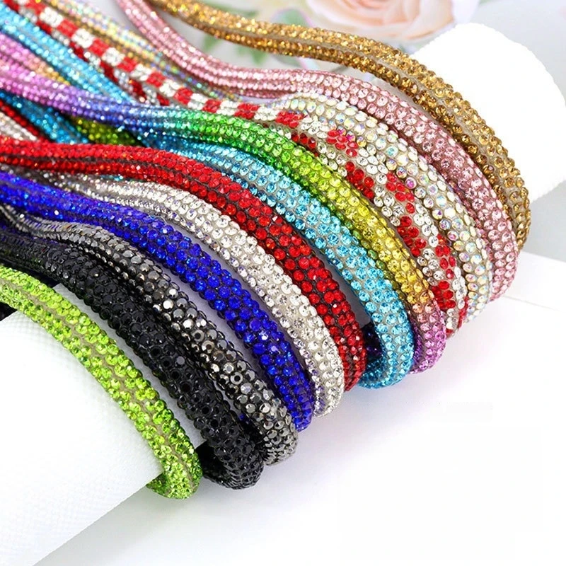 5/6mm Rhinestone Cord Cotton Rope Core Crystal Trim 10-50 Yards DIY Sewing Clothing Shoes Jewelry Craft Decoration