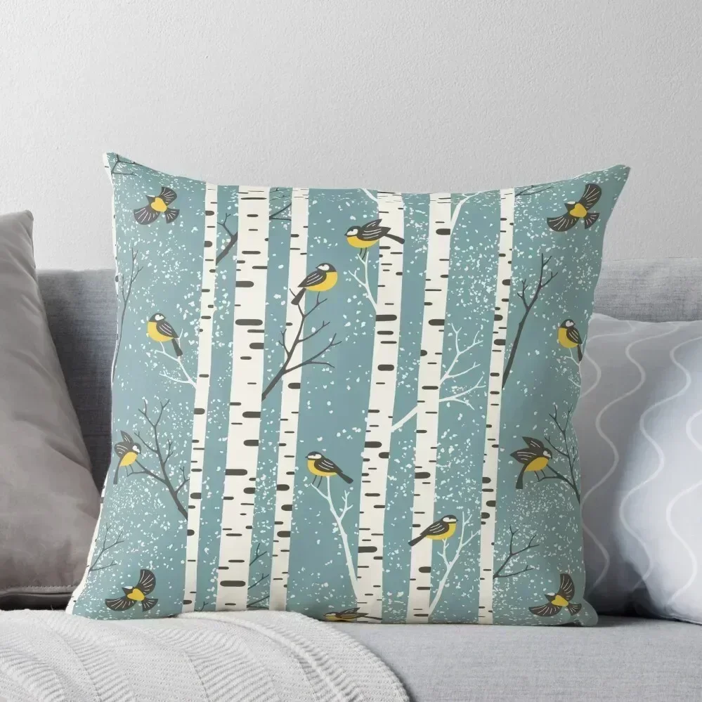 

Snowy Birches Throw Pillow Christmas Pillow Covers Luxury Cushion Cover Custom Cushion Photo Pillows Aesthetic pillow