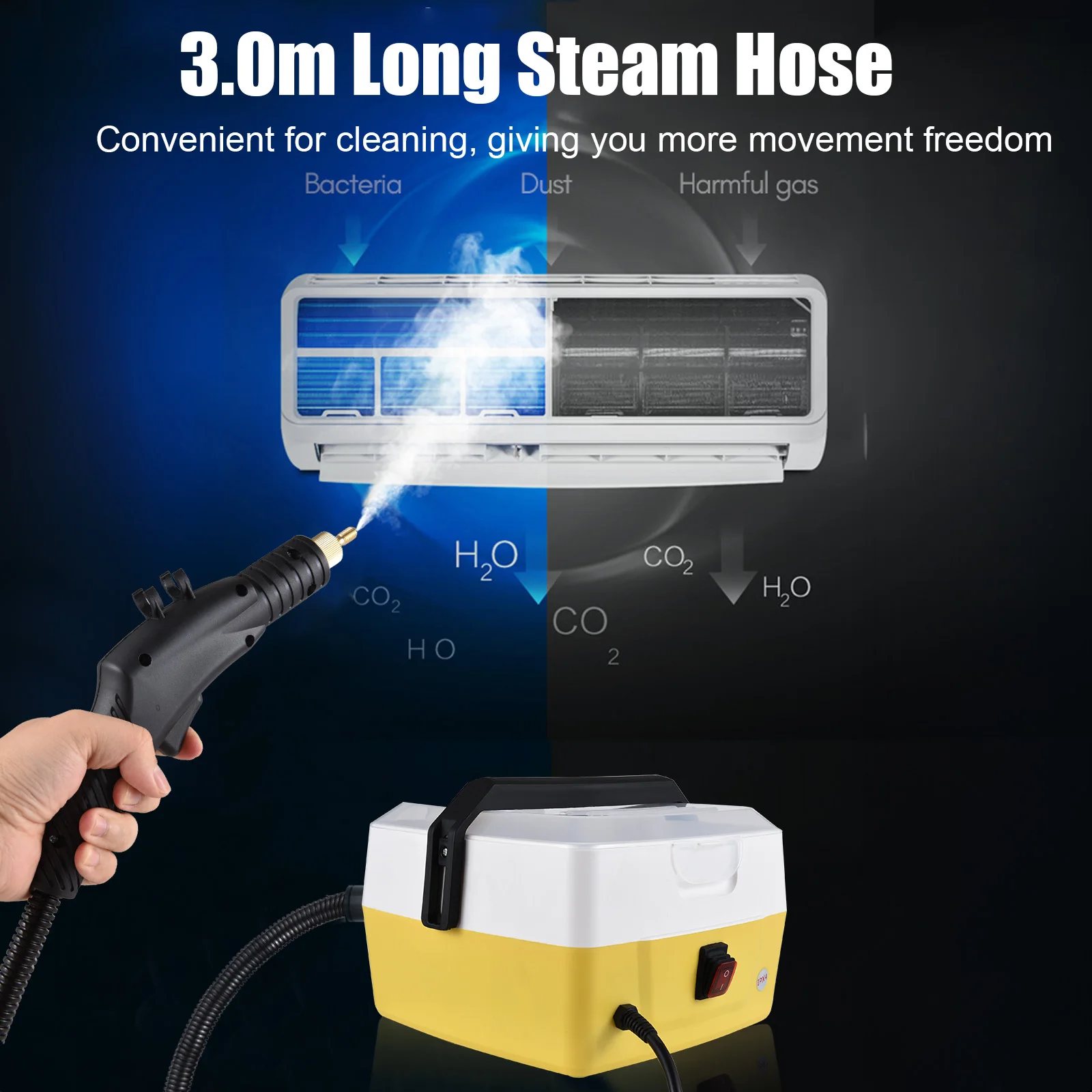 1800W Handheld Stoomreinigers Gebruik 4L Capaciteit Hoge Temperatuur Prompt Auto Detaillering Keuken Wasmachine Stoomboot Cleaner