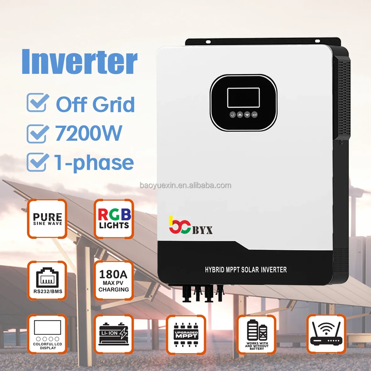 Us 5Kw 10Kw 8Kw 24V Hybrid Solar Inverter MPPT 230V Pure Sine Wave Solar Inverter 220V Hybrid  Inverter For Solar System