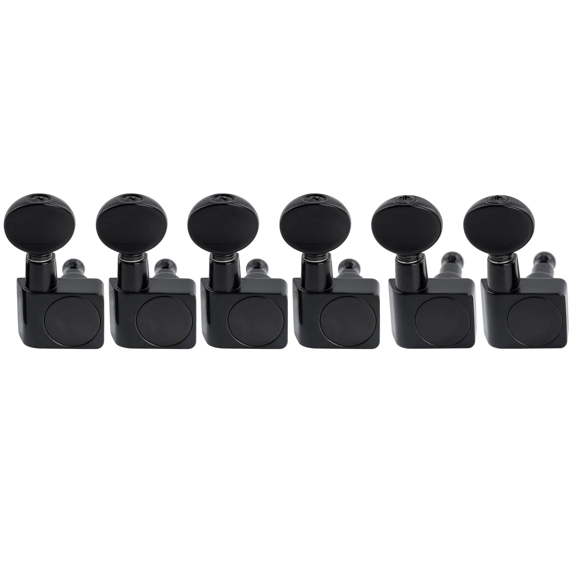 Musiclily Pro R18K 6-in-line 18:1 Ratio 2-Pin Full Sealed Staggered Guitar Tuners Machine Heads Tuning Pegs Keys