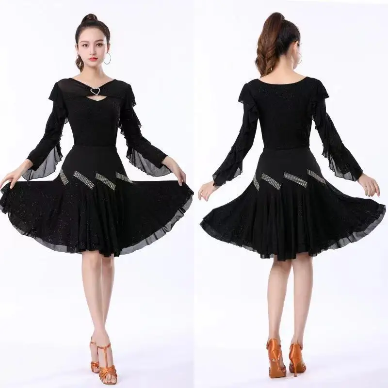 Moderne Dansrok Ballroom Dansrok Mesh Lange Rok Dansjurk Grote Swing Rok