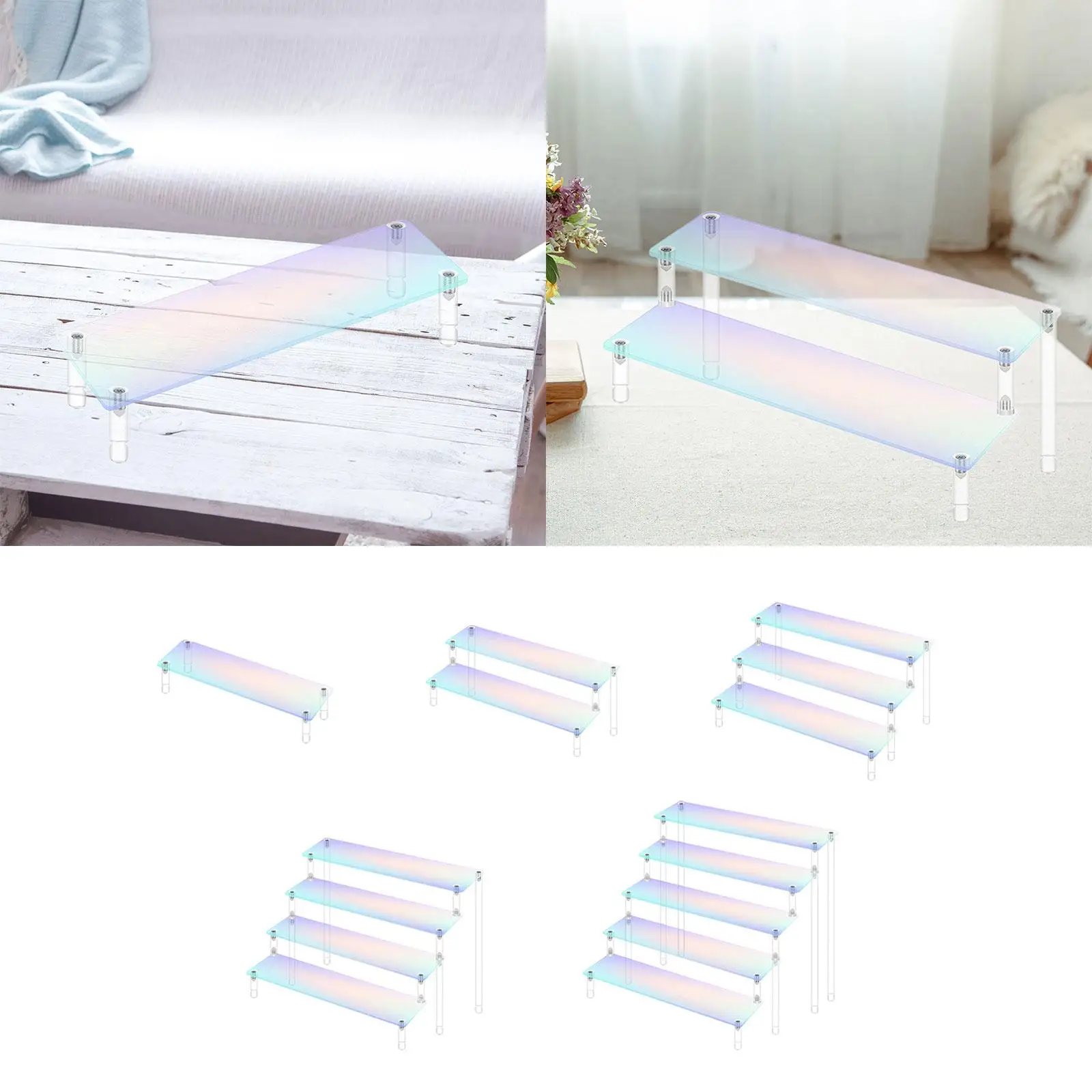 Acrylic Display Riser, Jewelry Display Riser Shelf, Clear Product Stand for