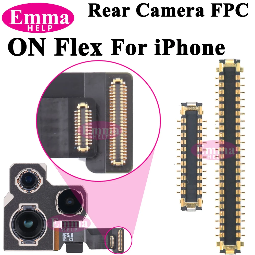 5pcs Original Rear Camera FPC Connector Port Onboard Replacement for iPhone 13 14 15 16 Pro Max 15 Plus