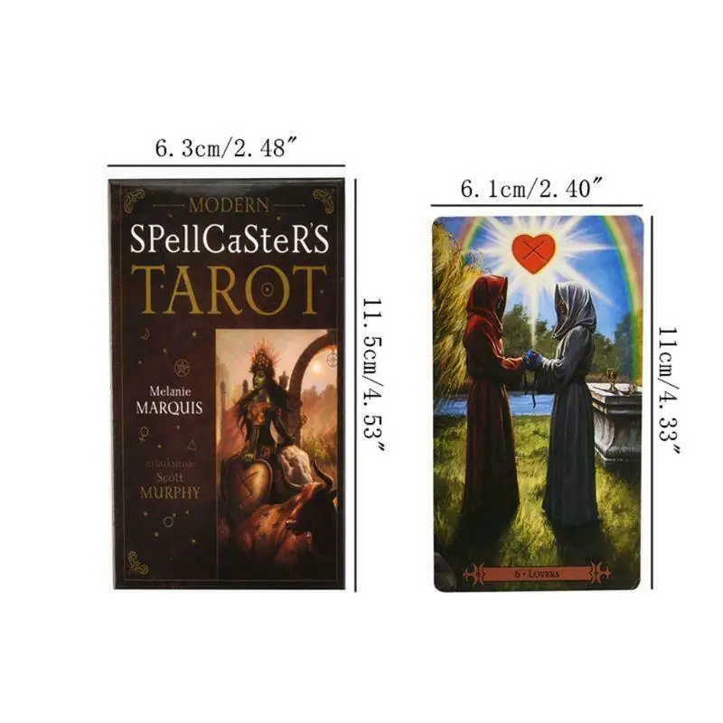 11.5*6.3cm Modern Spellcaster’s Tarot Deck, 78 Cards for Beginners & Professionals – Divination Tool for Daily Guidance