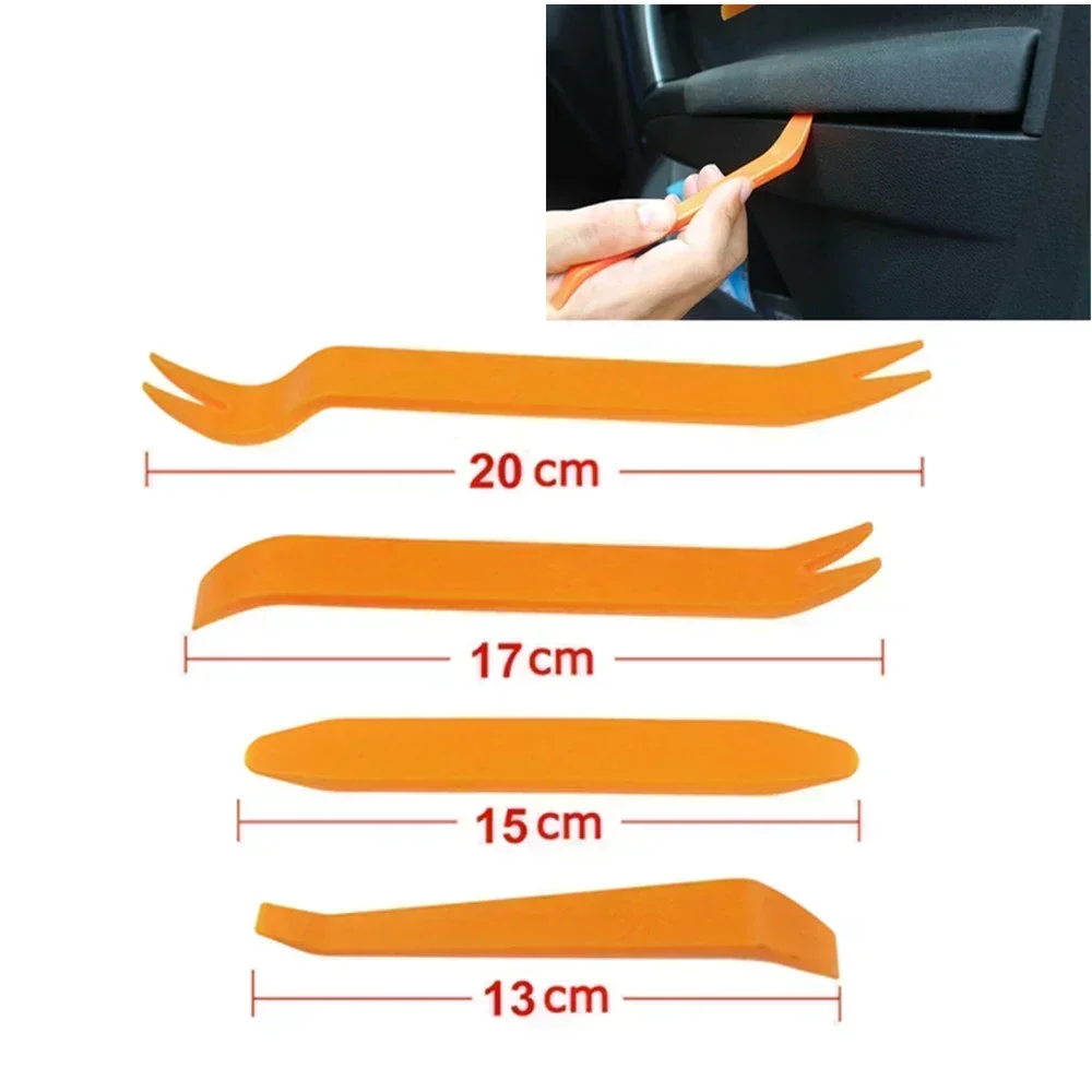 

Top 4pcs Car Removal Tool Car Radio Door Clip Panel Trim Dash Auto Radio Removal Pry Tool Automobile Interior Disassemble Kit