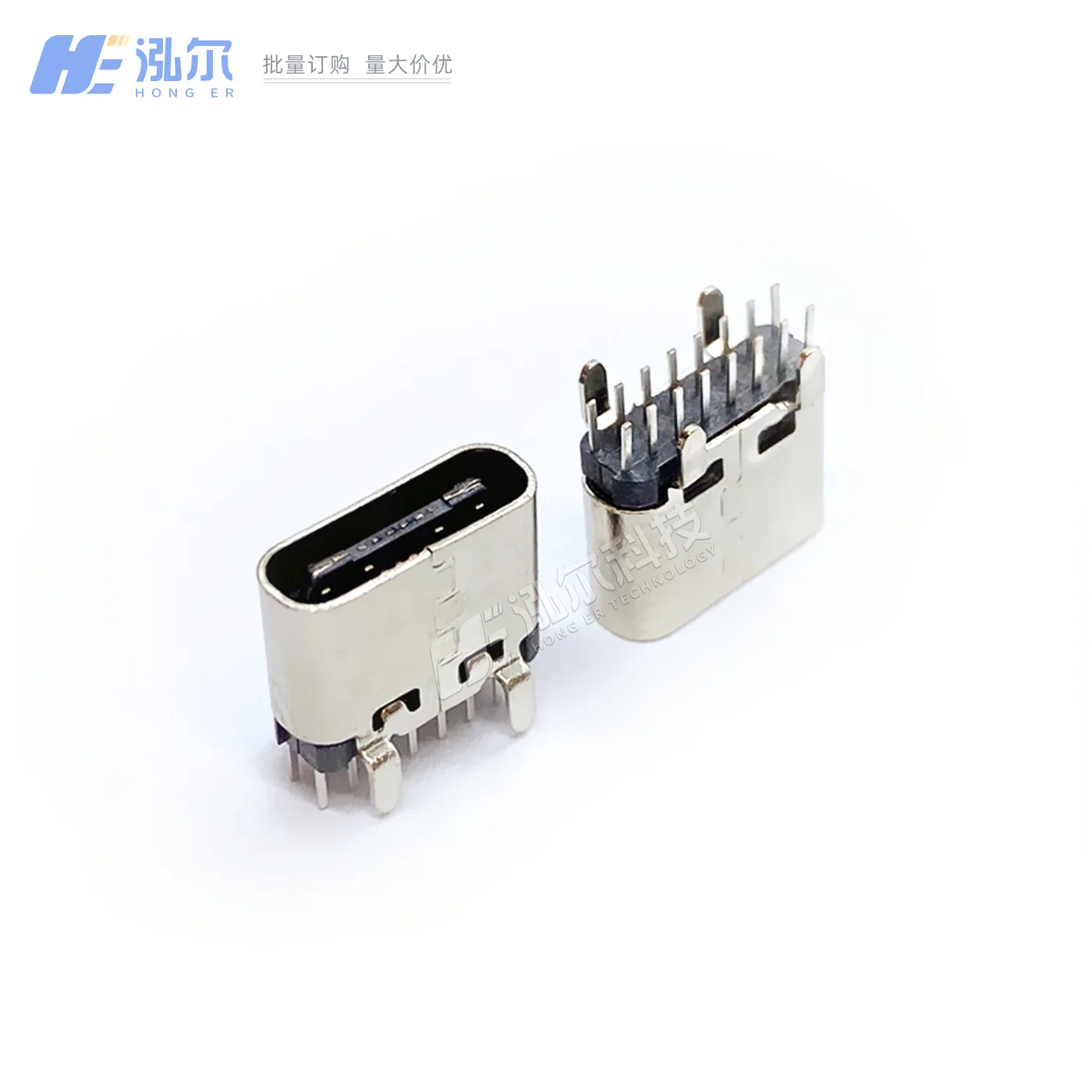 For TYPE-C port female16PIN vertical plug board DIP short body 6.5mm vertical plug 16P straight plug 180 degree female head 3.1