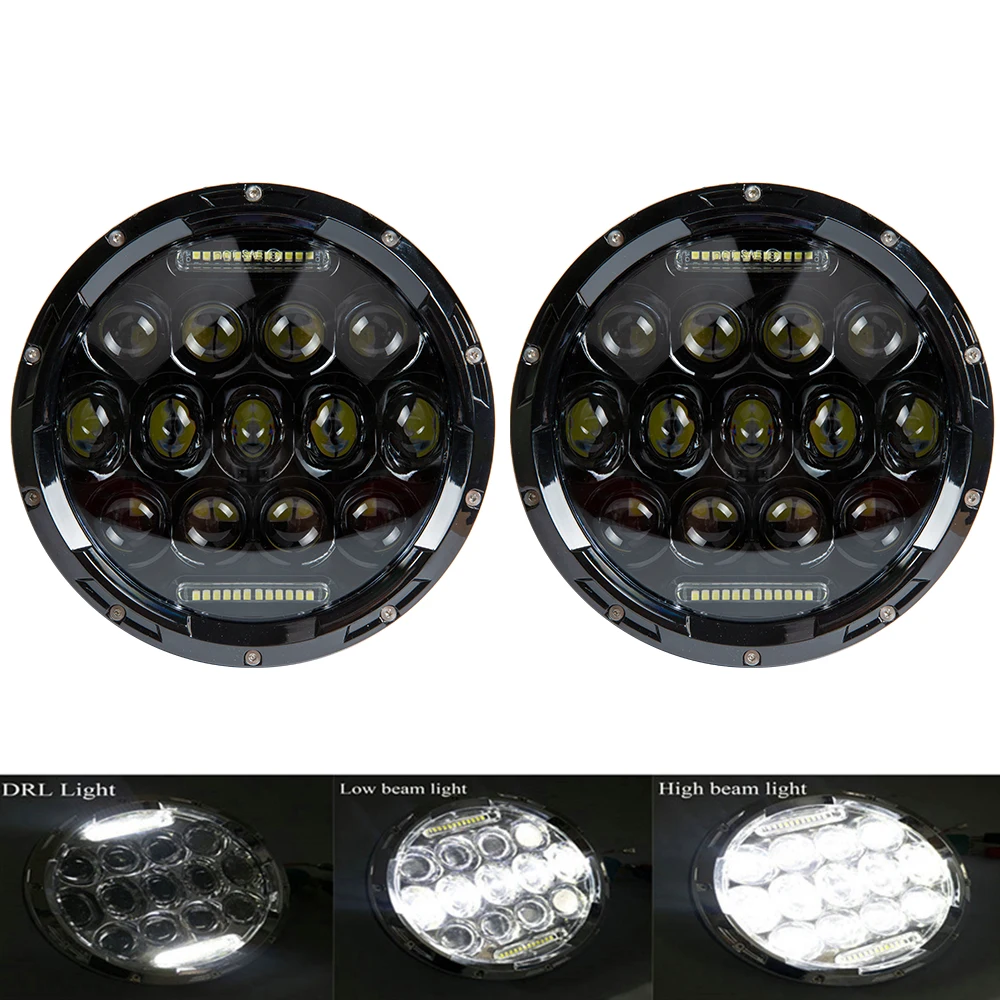 10 stks Gerookte Mistachterlicht Achteruitrijlicht Compleet LED Lamp Upgrade Kit 7 "led koplamp Voor Land Rover Defender 1990-2016