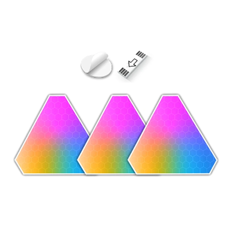 Inteligente RGB Luzes LED Atmosfera, Luz de Parede Triangular, APP Music Sync, Sala de jogos, TV, Lâmpada, Lâmpada DIY