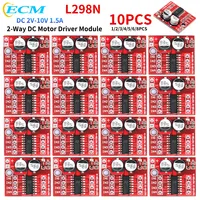 1-10PCS L298N DC Motor Driver Module 2-Way DC 2V-10V 1.5A PWM Speed Dual H-Bridge Stepper Motor Driver Board Module