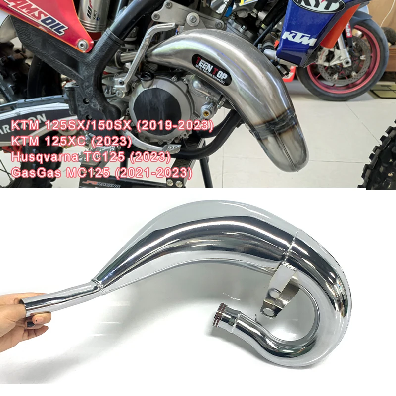 For KTM 125SX 150SX 125XC Exhaust Header 2019-2023 Offroad Bike Exhaust Pipe For Husqvarna TC125 For GasGas MC125 Exhaust Pipe