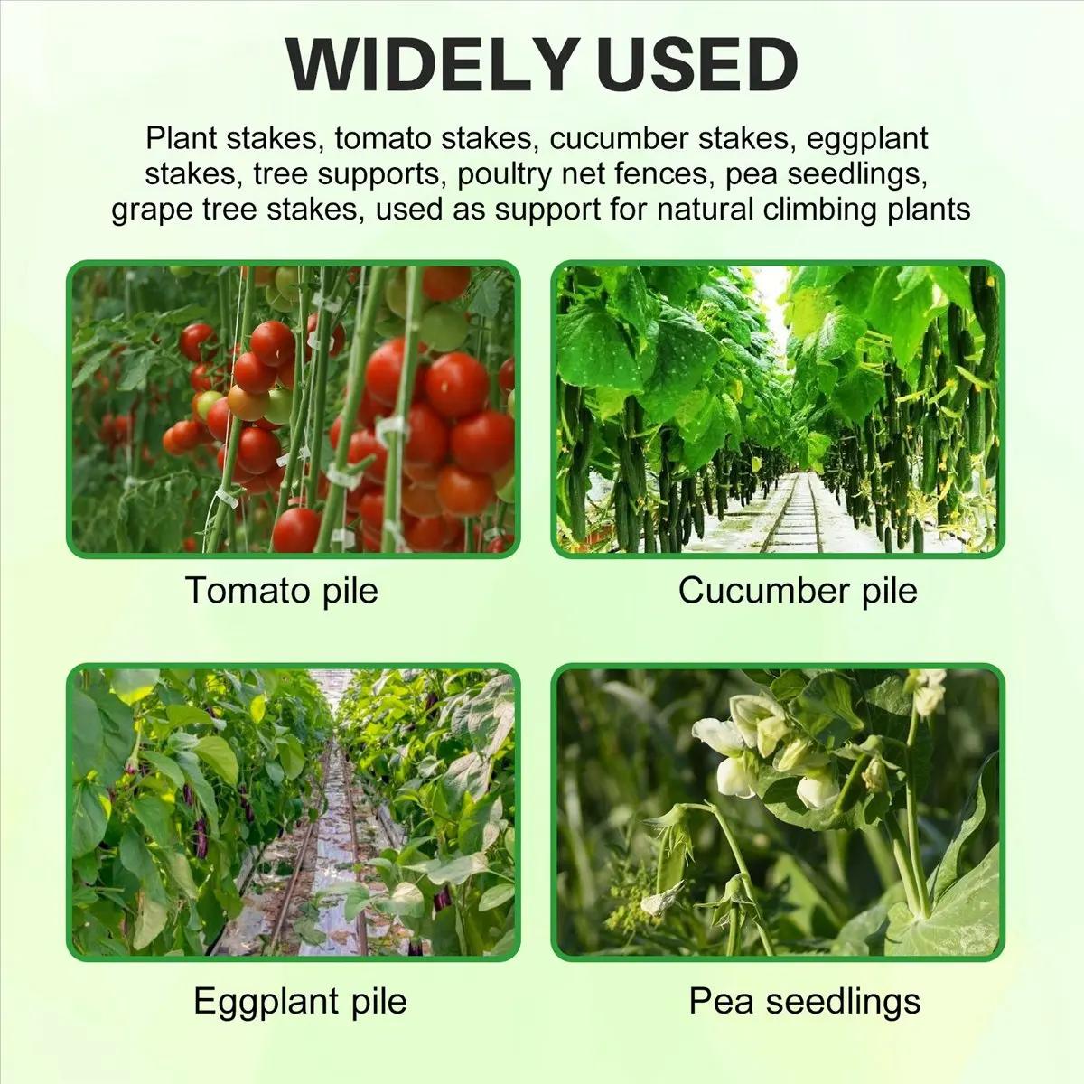 Top Rated-25 Pack Garden Stakes Metal Plastic Coated Plant Cage Supports Climbing for ,Trees,Cucumber,Fences,Beans,40cm