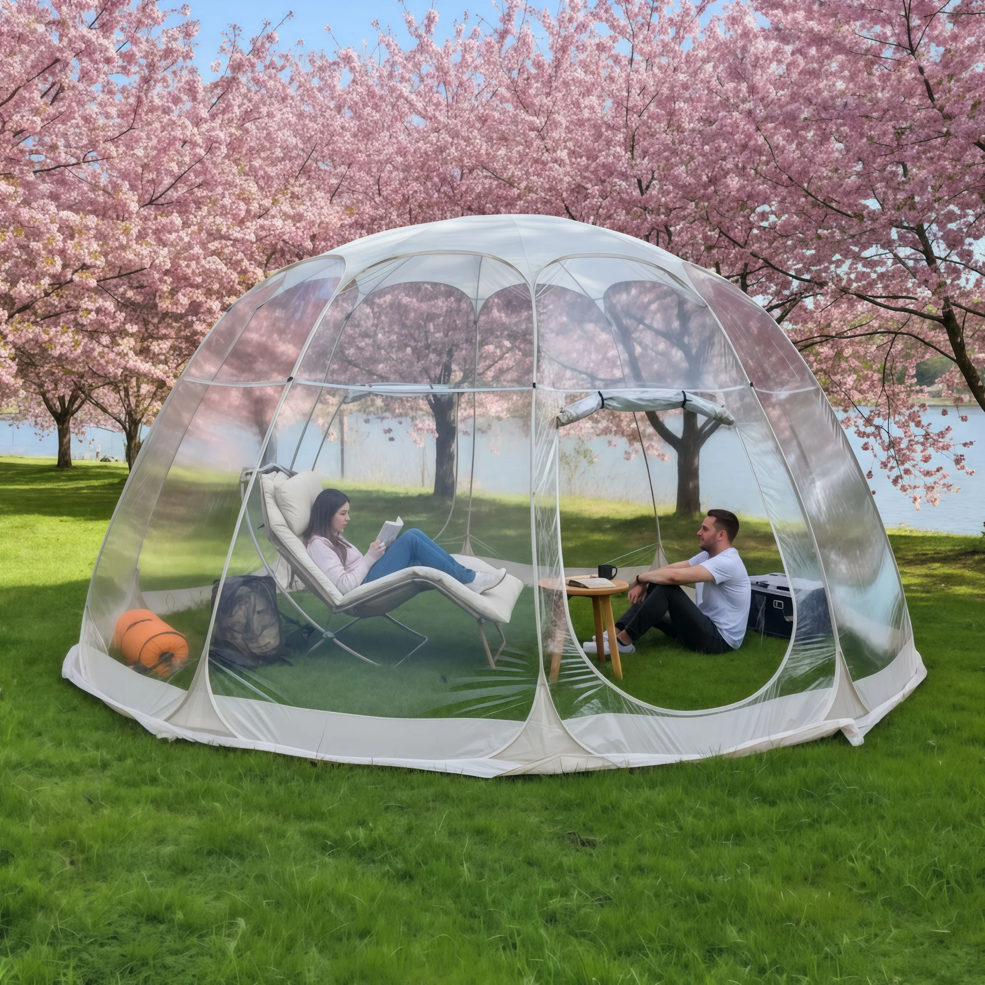 

Large Pop-Up Bubble Tent Instant Igloo Weatherproof Outdoor Screen House Oversize Pod for Camping Patios Cold Protection
