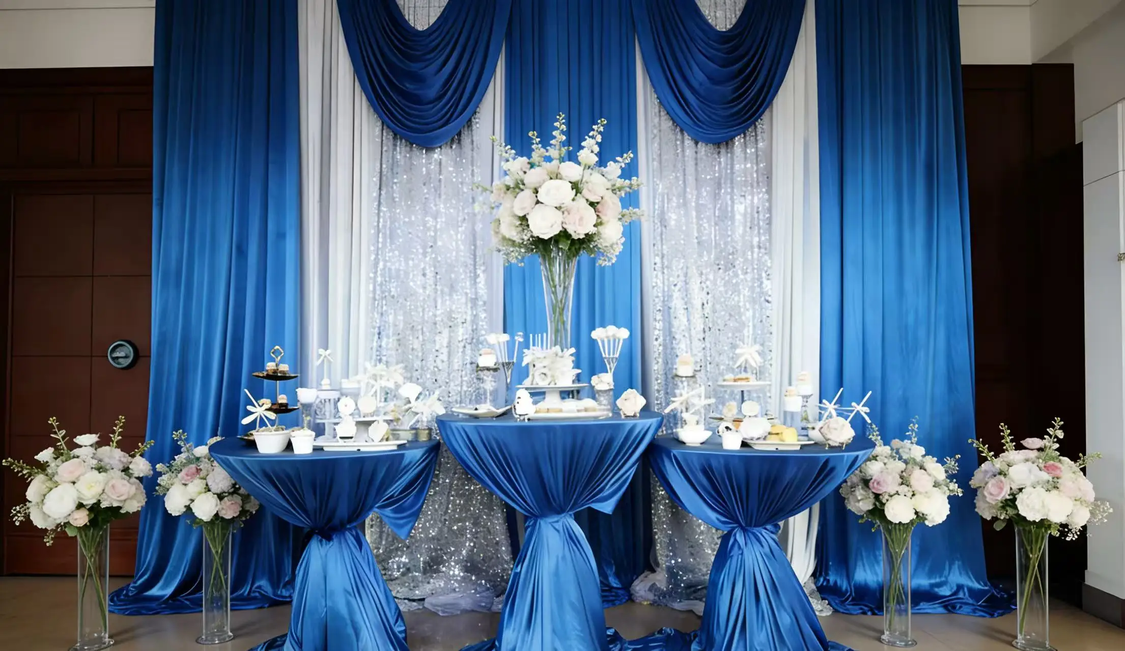 

10X20FT/3X6M White Wedding Backdrop Curtain With Sliver Sequin Stage Background Luxury Design Silk Drapery for Event Party Decor