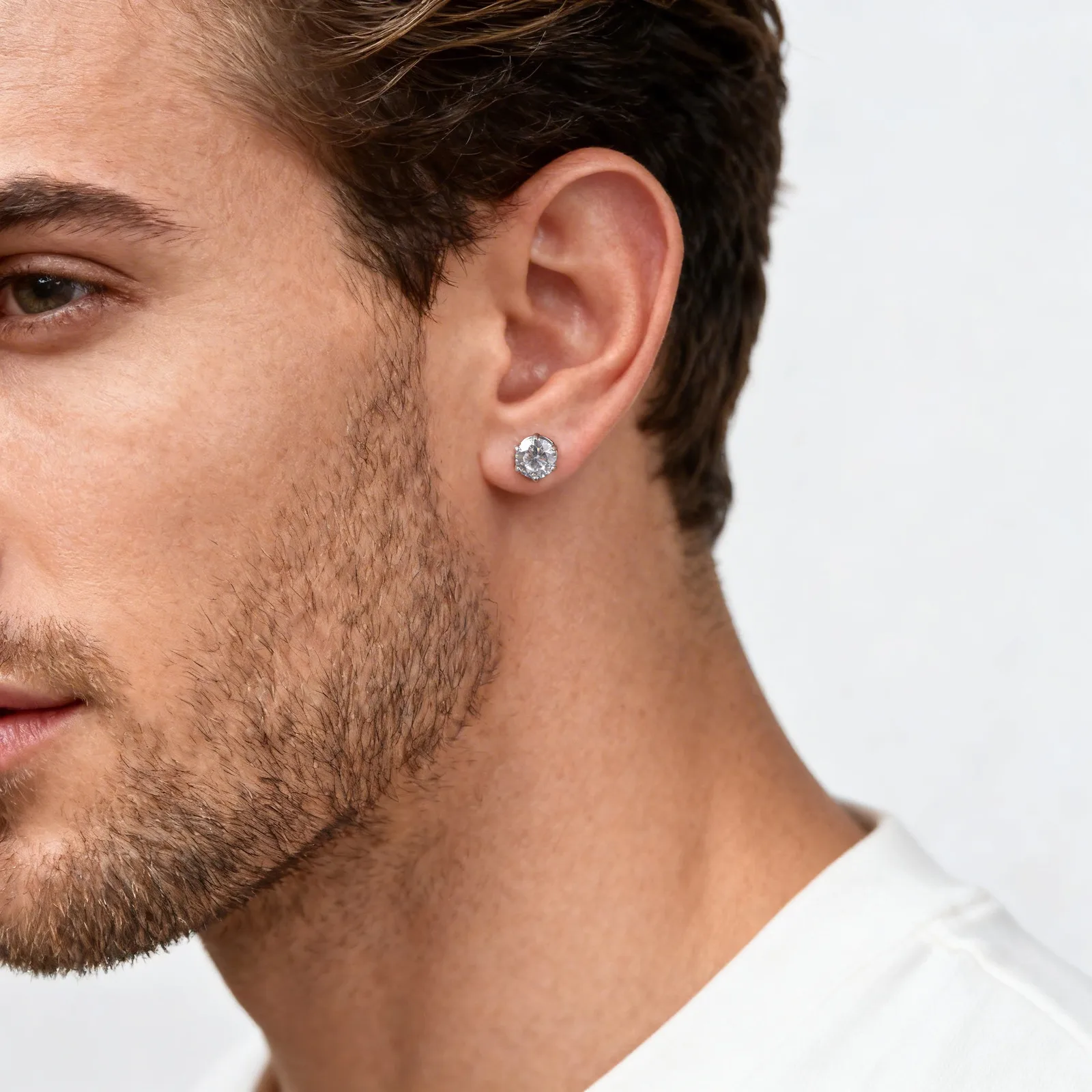 Vnox Six Claw Zircon Magnetic Clip Earrings for Men Women, Stainless Steel Non-Pierced Clip-on Earrings, Cubic Zirconia Ear Gift
