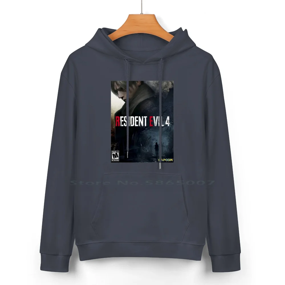 4 Pure Cotton Hoodie Sweater 24 Colors 4 Horror 2 Leon Kennedy Video Games Biohazard Zombies Re4 100% Cotton Hooded Sweatshirt