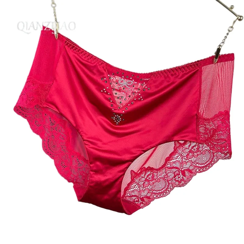 

Осенне-зимние (высококачественные) женские трусики класса люкс с бриллиантовой отделкой, мягкие, шелковистые, прозрачные, очаровательные, со средней посадкой
