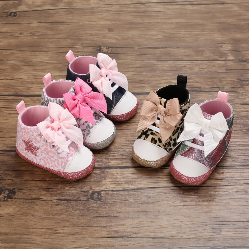 Print Star Sports Baby Canvas Classic Sneakers Newborn Baby Boys Girls First Walkers Shoes Infant Toddler Anti-slip Baby Shoes