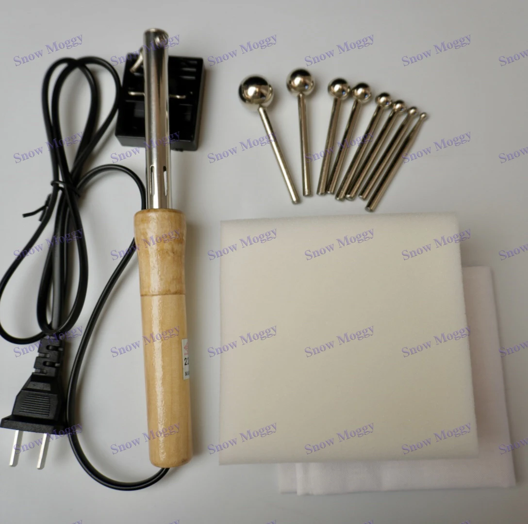 Espátula de bola DIY de temperatura ajustable, máquina de planchar flores de tela, juego de herramientas de planchado, herramientas para hacer flores