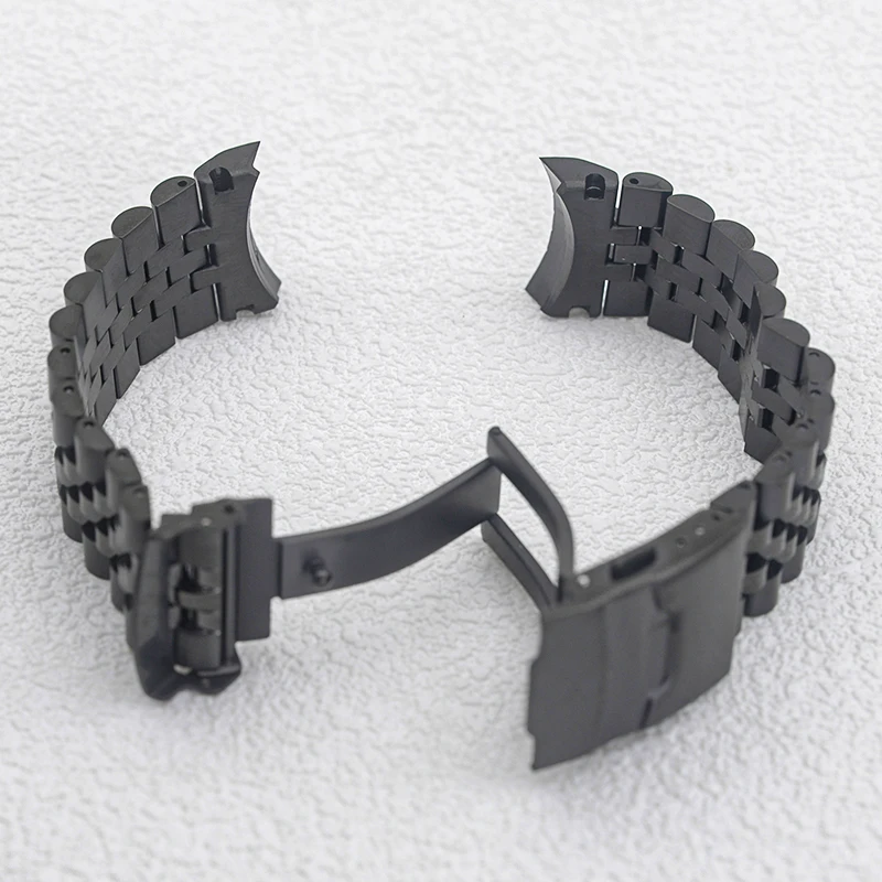 Imagem -02 - Seiko Stainless Steel Mod Pulseiras Ver Band Folding Substituir Prata Preto Fits lx Snr025 Snr027 22 mm