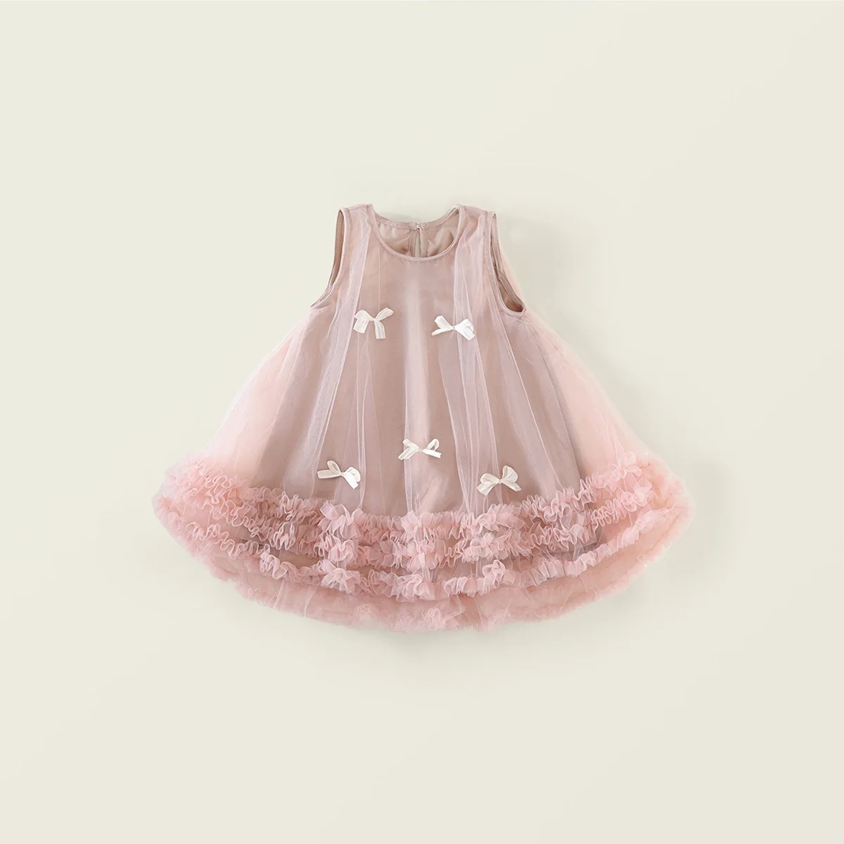 

Летнее розовое тюлевое платье без рукавов для девочек, детское платье с бантом и рюшами по низу, сарафан принцессы, детский праздничный наряд, юбка для детей 1-10 лет