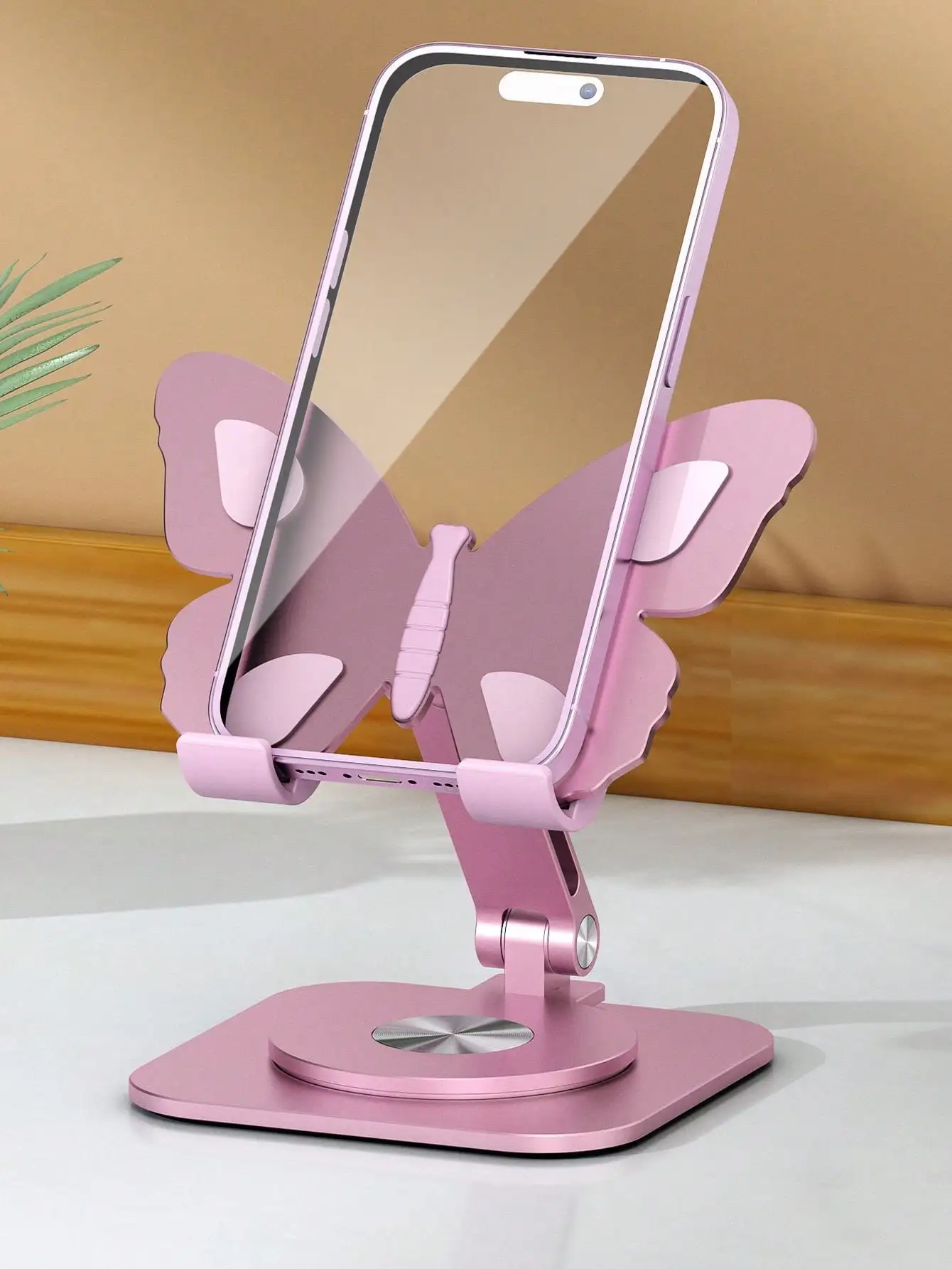 

Cute Butterfly Aluminum Alloy Mobile Phone Holder, 360° Rotatable Holder, Flat Holder, Small Decorative Holder