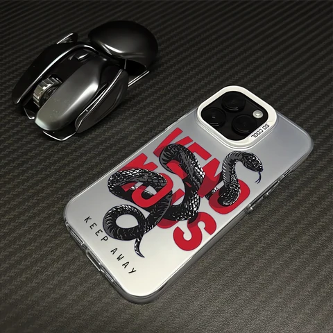 Чехол для телефона «Змея» Venomous для iPhone 17, 16, 15, 14 Plus, 13, 12, 11 Pro Max, двухцветный модный защитный чехол из ТПУ