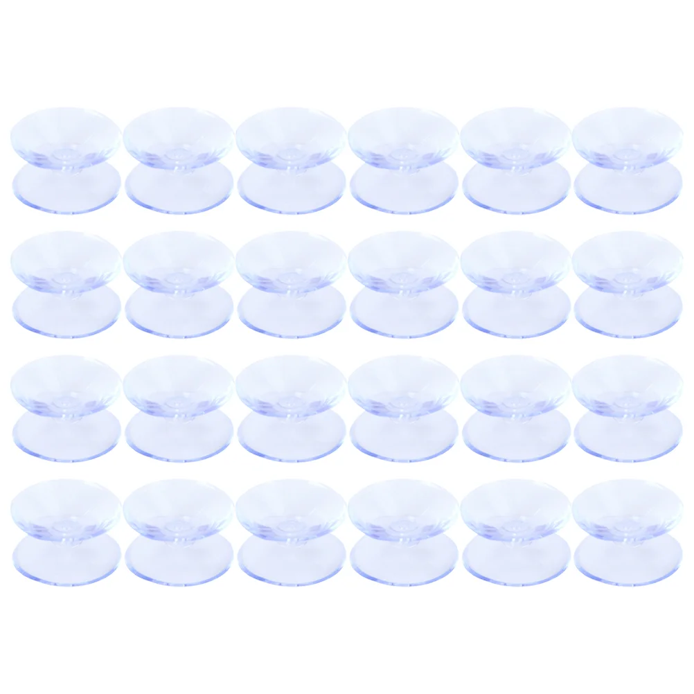 

24 Pcs Sucker Window Hooks Double Sided Suction Cups for Table Clear Double-sided Pads Tops Spacers Bumper Rattan