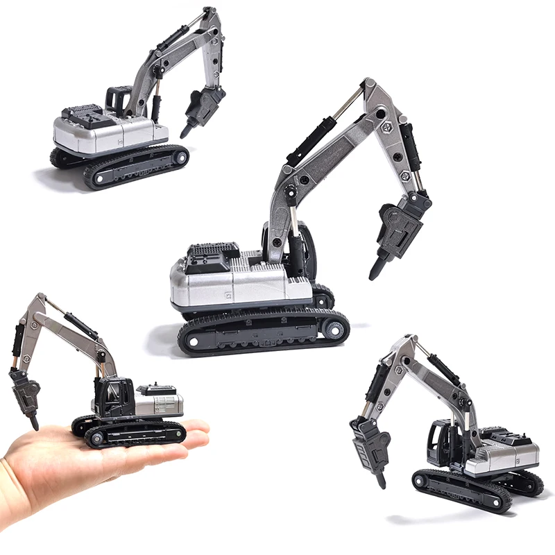 1:70 Engineering Diecast Model Toys Crane Bulldozer Excavator Vehicle Construction Alloy + Plastic Tractor Inertial for Children